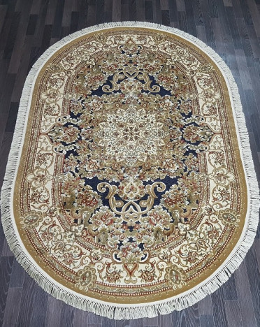 Ковер бельгийский 5135498590 KUNDUZ (Вискоза, бежевый, серый) овальный