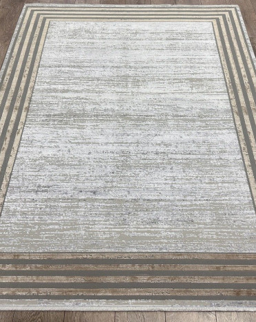 Ковер турецкий DZ19F MOOD (Акрил, Эвкалиптовый шелк, бежевый, серый)
