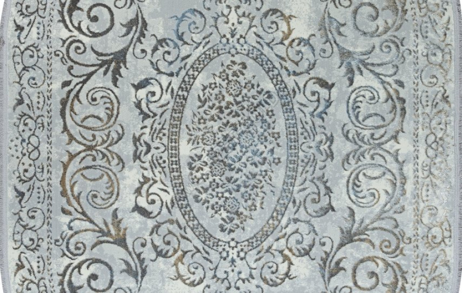 Ковер 00766A - GREY HB / L.BLUE FDY - Овал - коллекция SAHARA